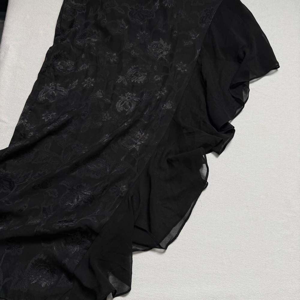 Urban Outfitters Tierra Chiffon Cowl Neck Asymmetrical Midi Black Dress Y2K M - Picture 9 of 15